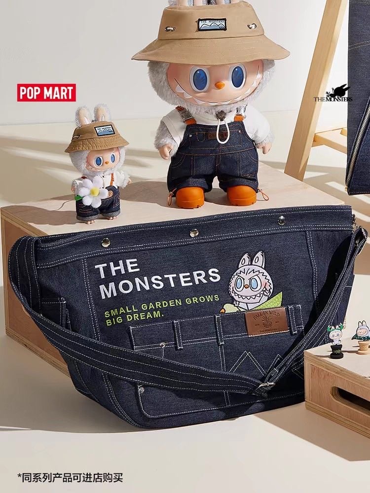 Labubu THE MONSTERS FALL IN WILD SERIES Denim Messenger Tote Bag