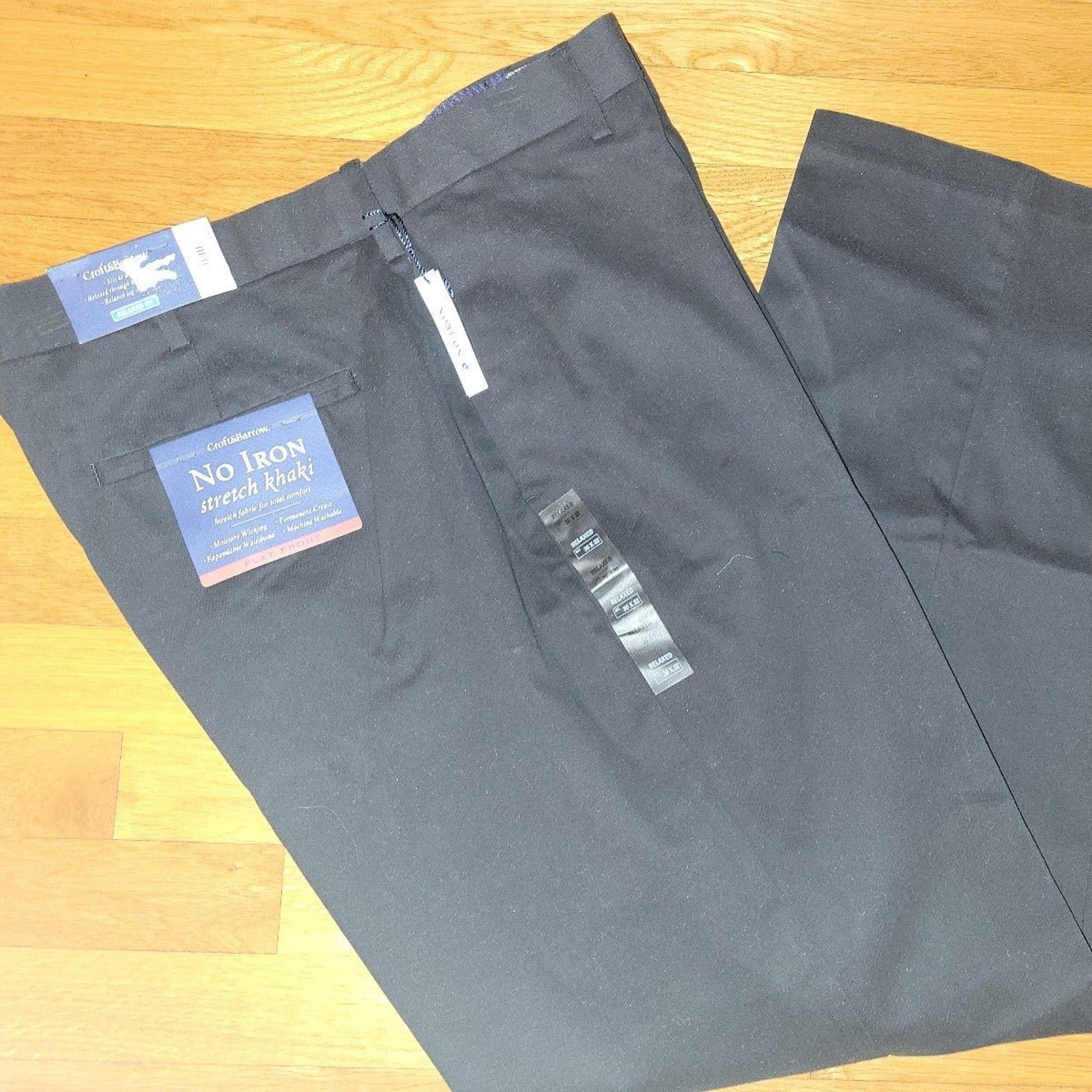 New Craft & Barrow Men's Black Khakis (sz 36x32)