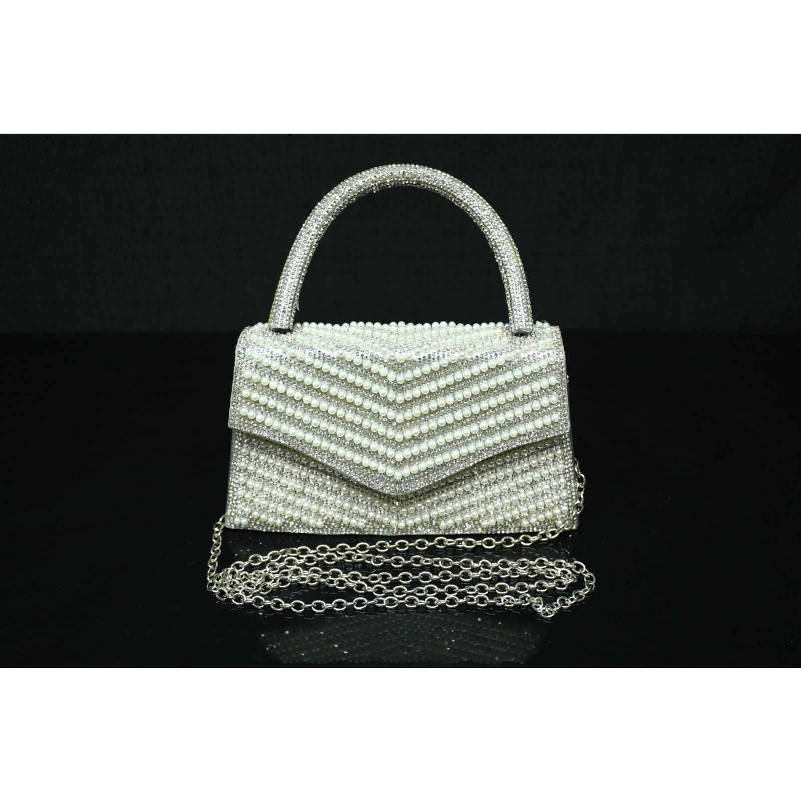 Womens Pearl Evening Clutch Bag