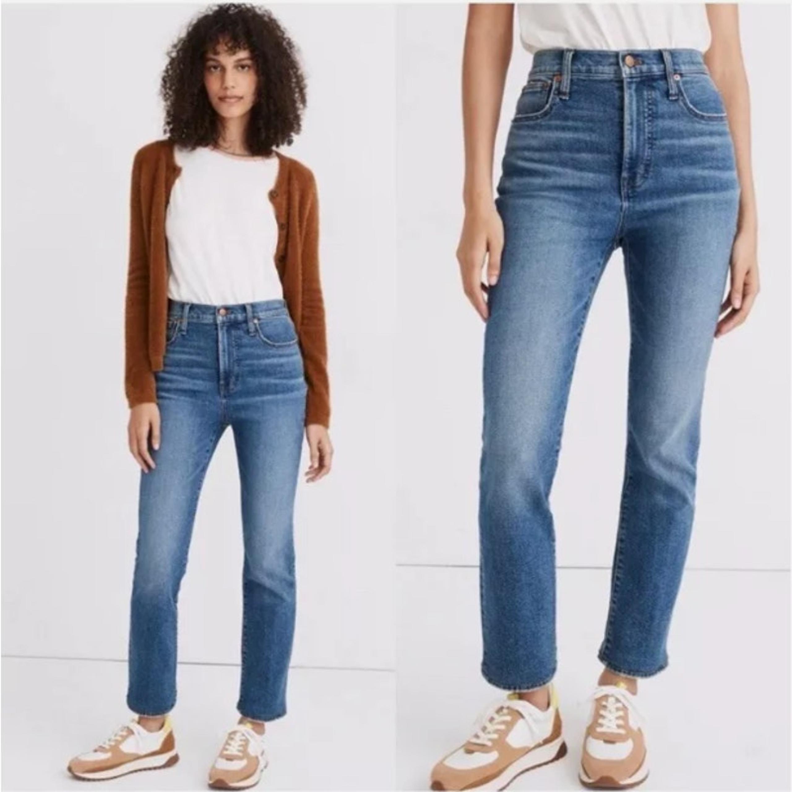 Madewell Slim Demi Boot Jeans Womens 25 Raw Edge Hem Northhaven Wash Blue Boho
