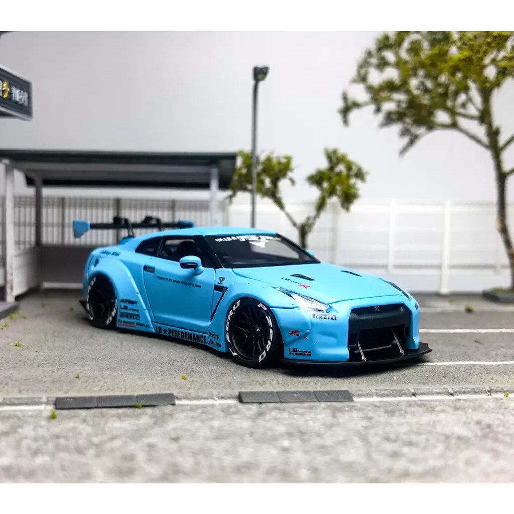 YM ERROR 404 1/64 日産 GT-R R35 LBWK 水色