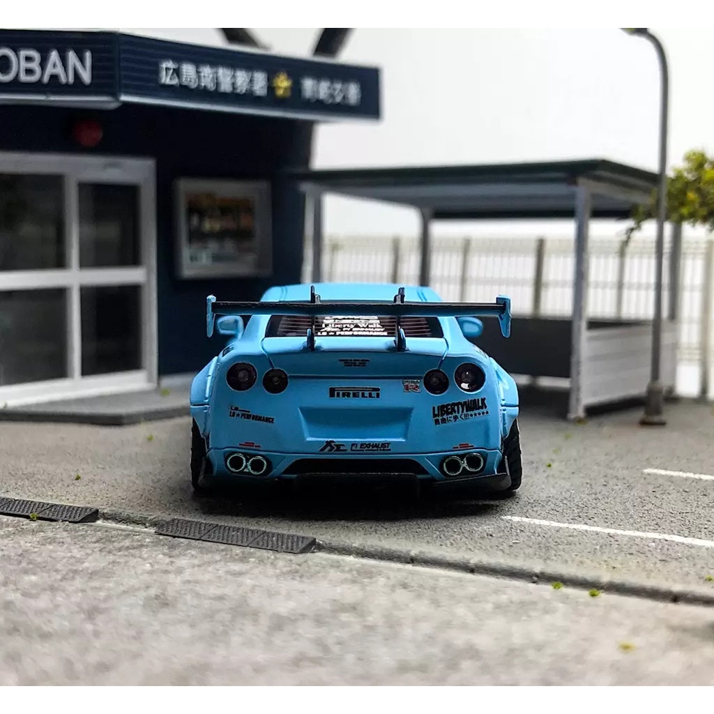 Error 404 Blue Nissan GTR R35 LBWK JDM Skyline 1:64 Resin