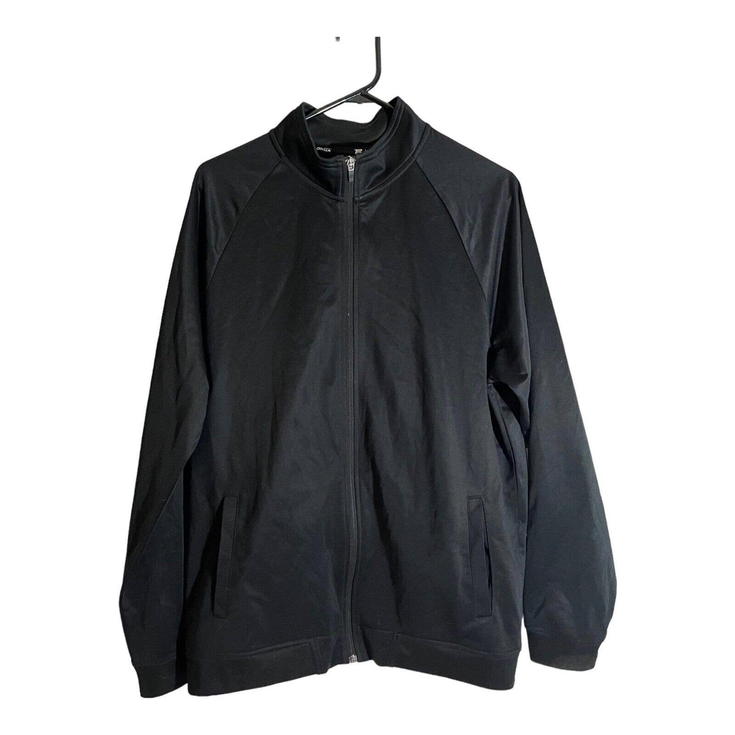 Tek Gear Men's Black Long Sleeve Athletic Dry Tek Jacket Zip Front, Size L