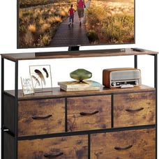 Dresser TV Stand Entertainment Center with Fabric Drawers fgds