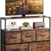 Dresser TV Stand Entertainment Center with Fabric Drawers fgds