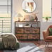 Dresser TV Stand Entertainment Center with Fabric Drawers fgds