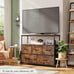 Dresser TV Stand Entertainment Center with Fabric Drawers fgds