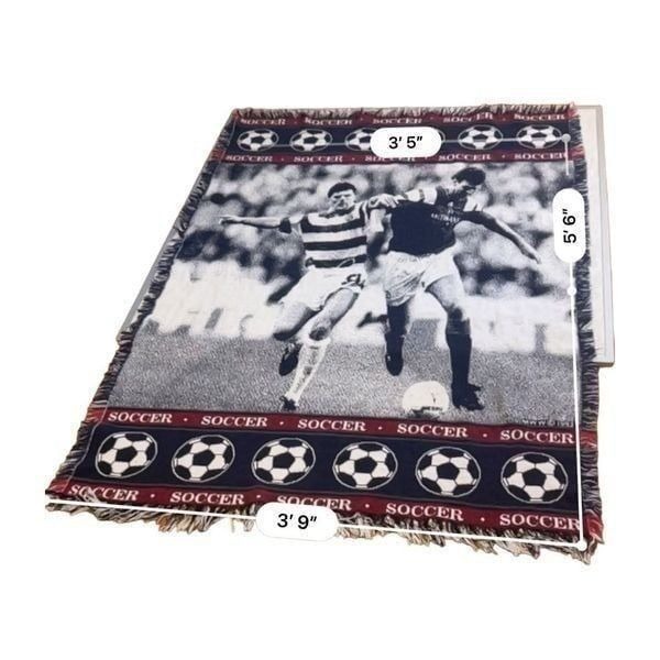 Vintage 90s Soccer MWW 1993 Tapestry Blanket