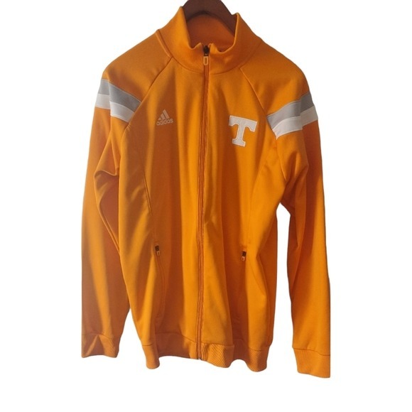 Adidas Mens University of Tennessee Zip Up Track Jacket Size Large Orange/White