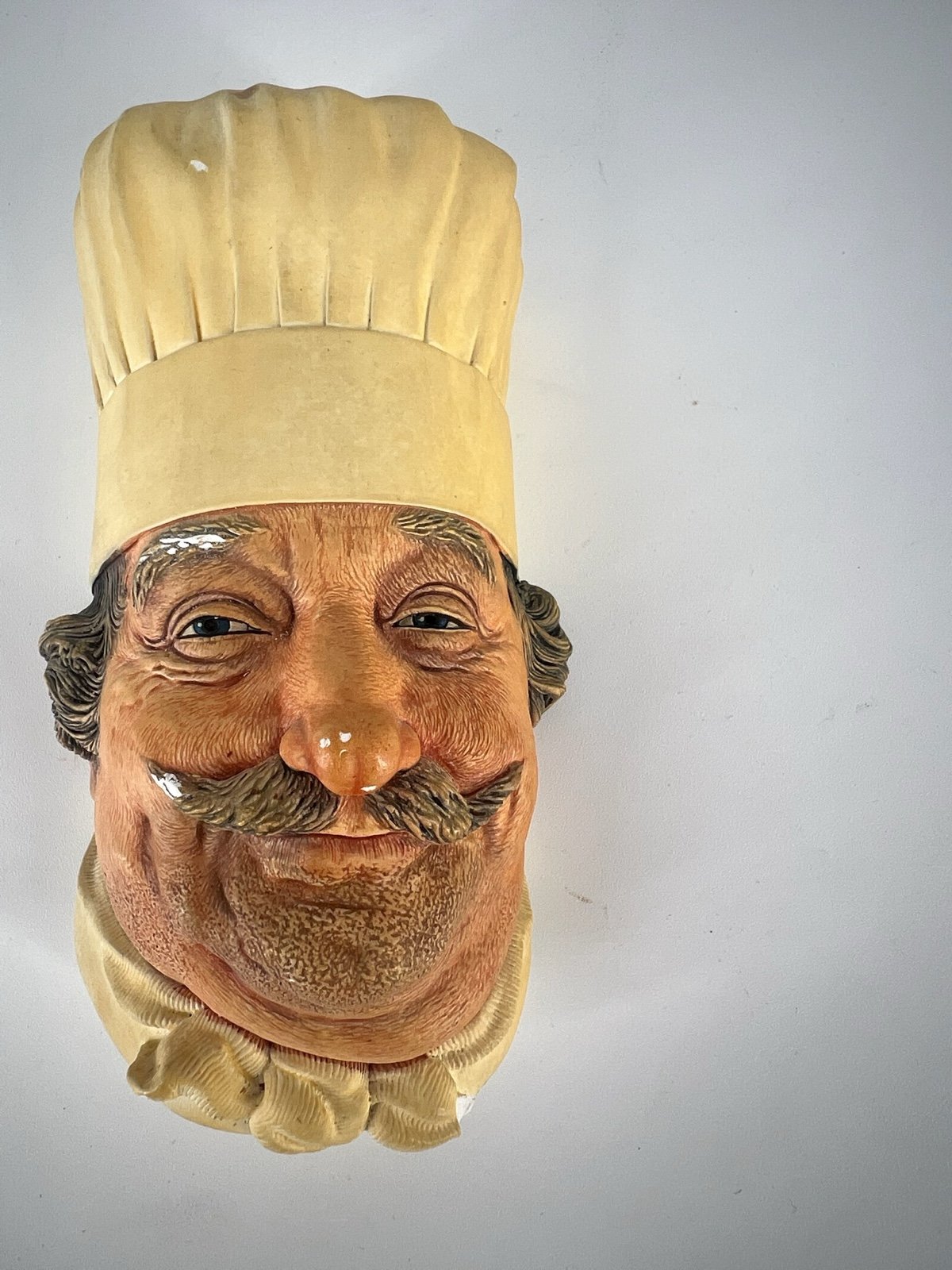 VINTAGE/ COLLECTABLE/ BOSSONS CHEF Chalkware Head 1969 England Wall Decor