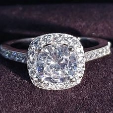 925 Sterling silver halo engagement ring