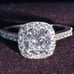 925 Sterling silver halo engagement ring
