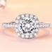 925 Sterling silver halo engagement ring
