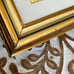 2 Mini Framed Floral Works Of Art In 23K Gold Leaf Midcentury Italy 4X4