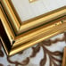 2 Mini Framed Floral Works Of Art In 23K Gold Leaf Midcentury Italy 4X4