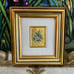 2 Mini Framed Floral Works Of Art In 23K Gold Leaf Midcentury Italy 4X4