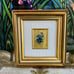 2 Mini Framed Floral Works Of Art In 23K Gold Leaf Midcentury Italy 4X4