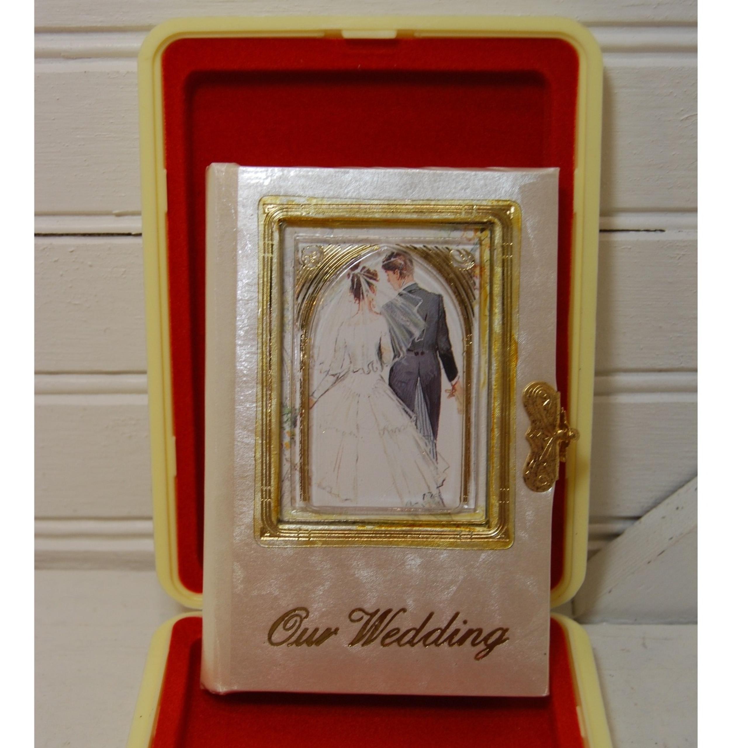 Vintage Wedding Missal Catholic Barcelona, Spain with case 80s "Our Wedding"
