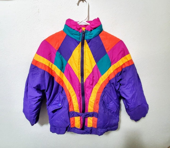 Vintage 90's Colorful Girls Puffer Coat