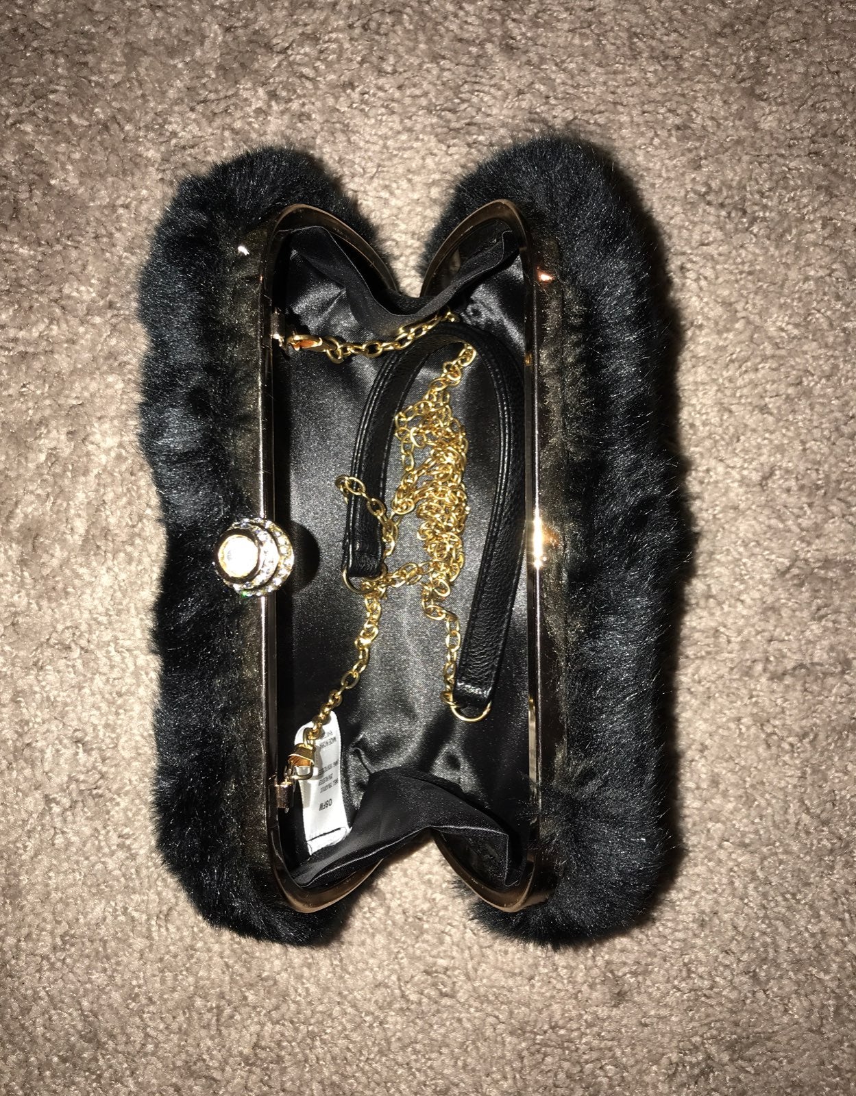 Joan Rivers faux fur evening clutch