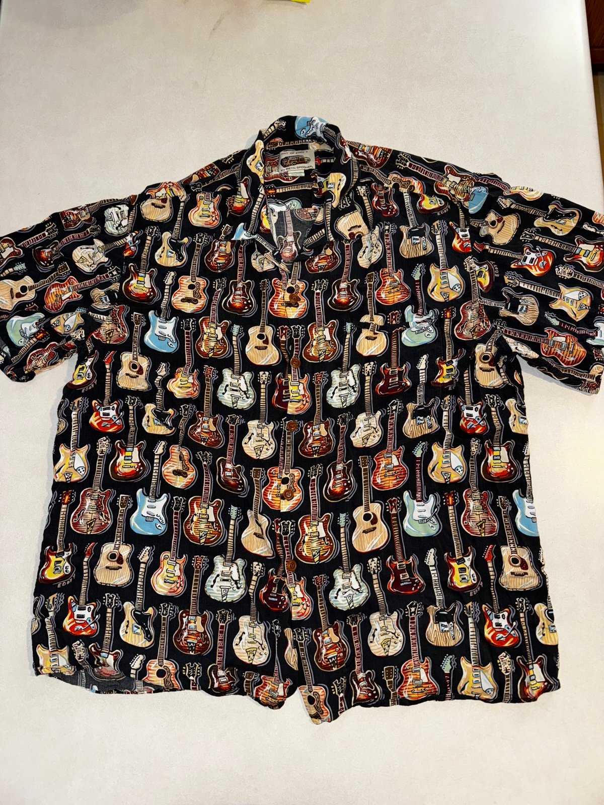 Reyn Spooner Men’s Shirt XXL Guitars Art of Eddy Y