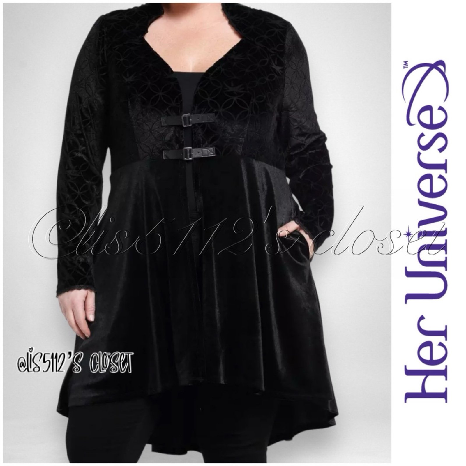 Her Universe The Witcher Yennefer Velvet Hi-Low Waistcoat Duster Top 2X 18 20