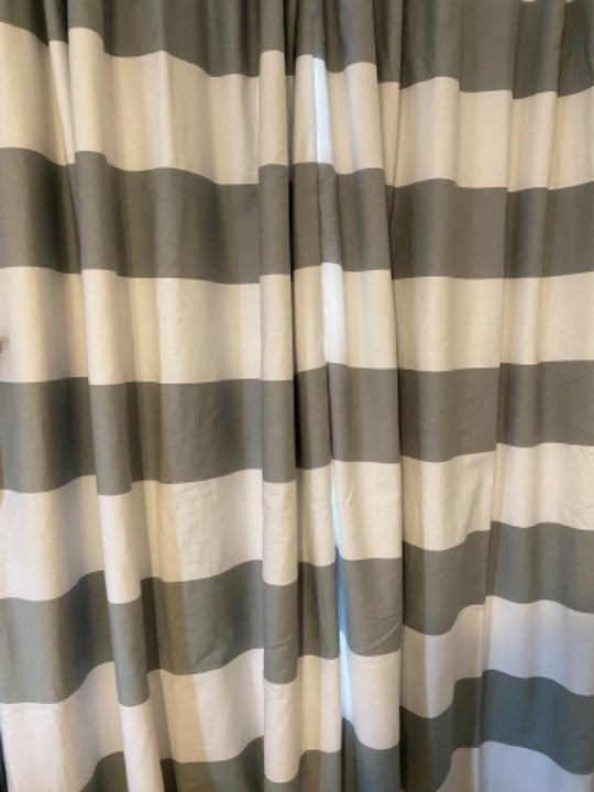 Pottery Barn classic curtains.