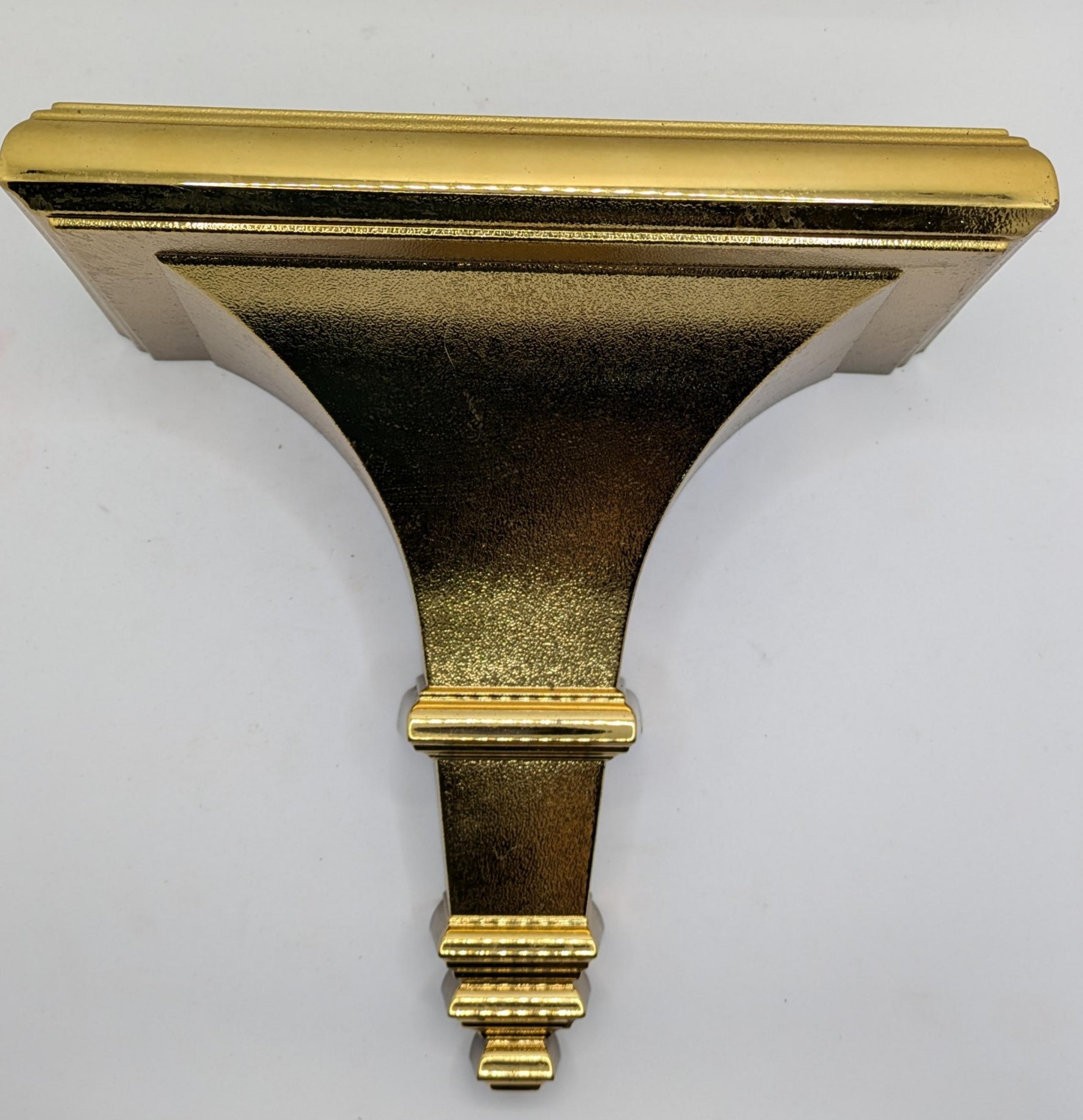 Vintage Home Interiors Gifts Gold Plastic Roman Doric Wall Sconce Shelf 3339