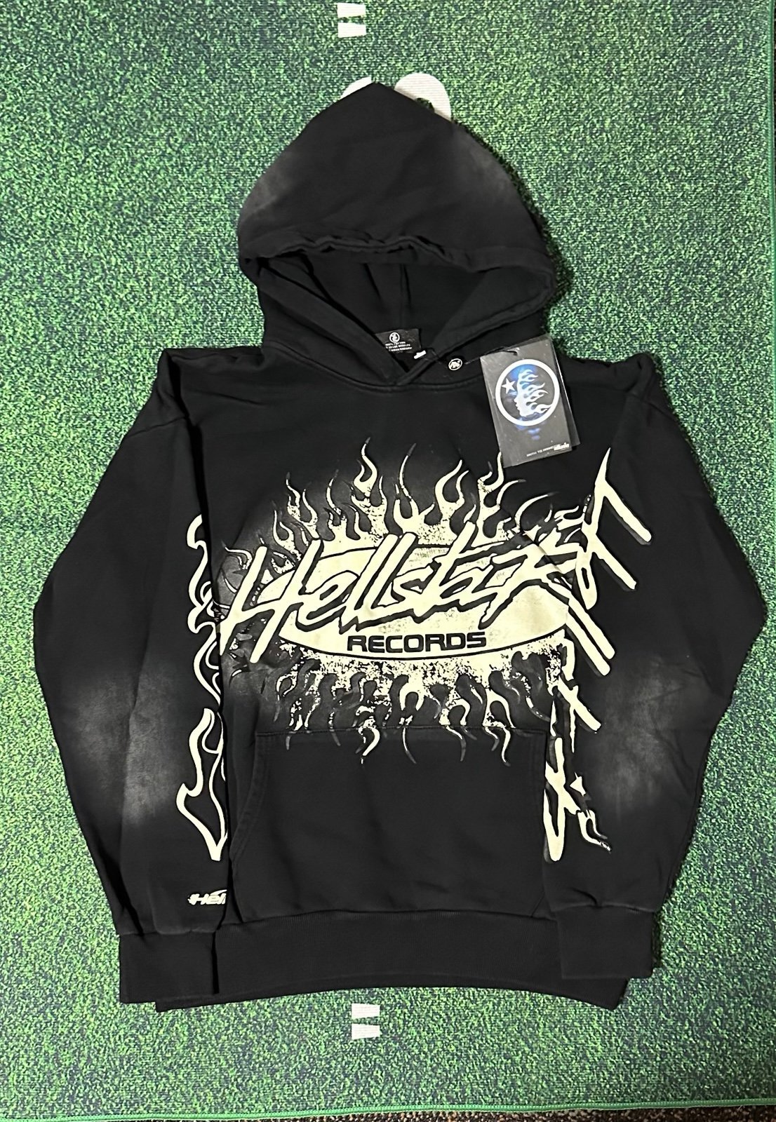 AUTHENTIC hellstar hellstar record black hoodie capsule 10 size medium mens