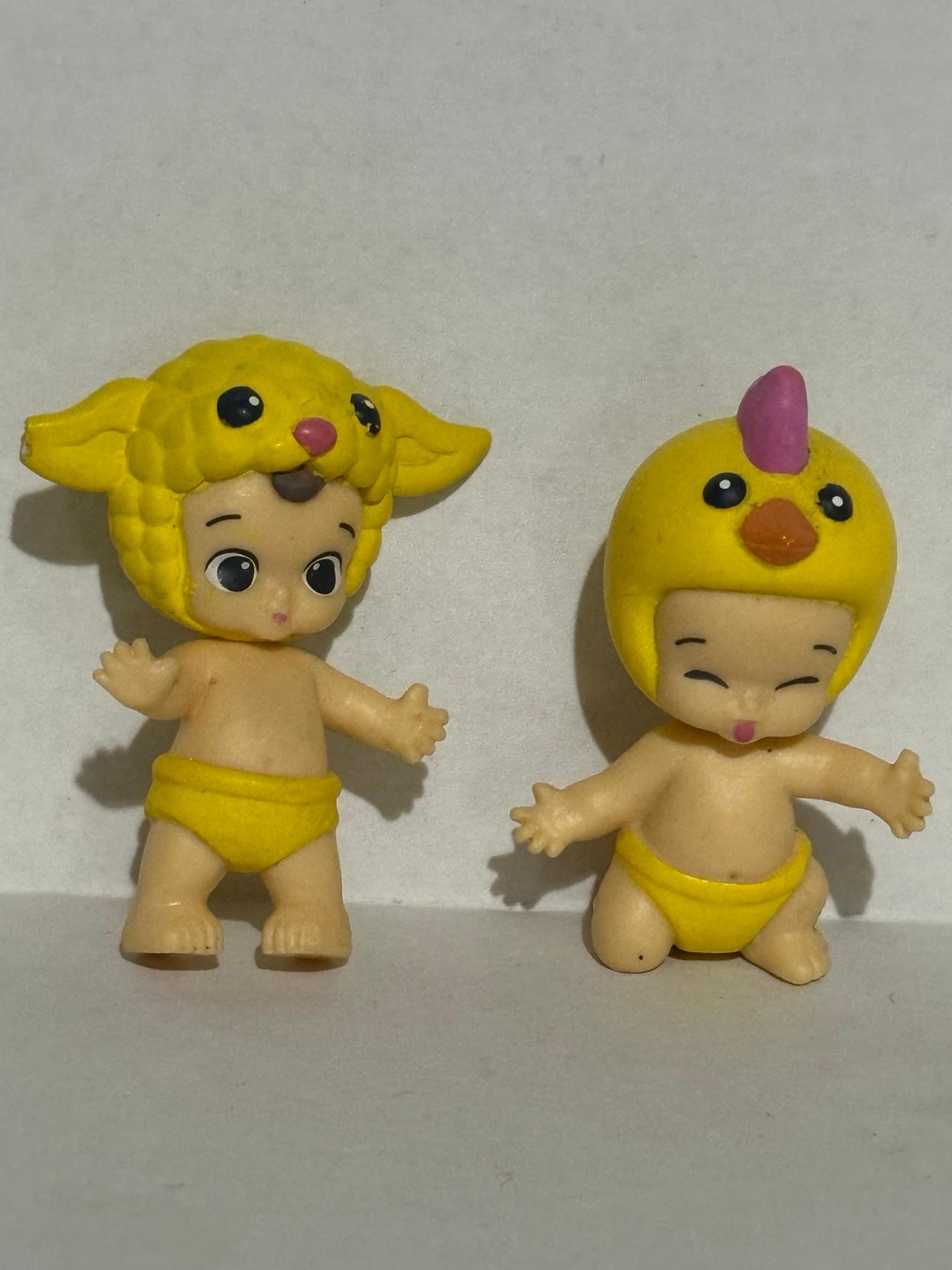 Moose TWOSIZES mini baby doll Duck & Lamb 2”