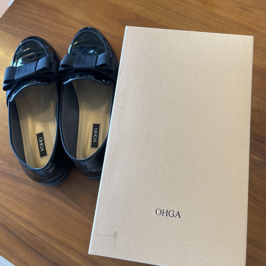 OHGA Black Ribbon Loafers, size 24cm