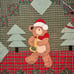 Vintage Quilted Teddy Bear Christmas Tree Skirt 41.5” Square Ties