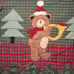 Vintage Quilted Teddy Bear Christmas Tree Skirt 41.5” Square Ties