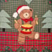 Vintage Quilted Teddy Bear Christmas Tree Skirt 41.5” Square Ties
