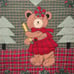 Vintage Quilted Teddy Bear Christmas Tree Skirt 41.5” Square Ties