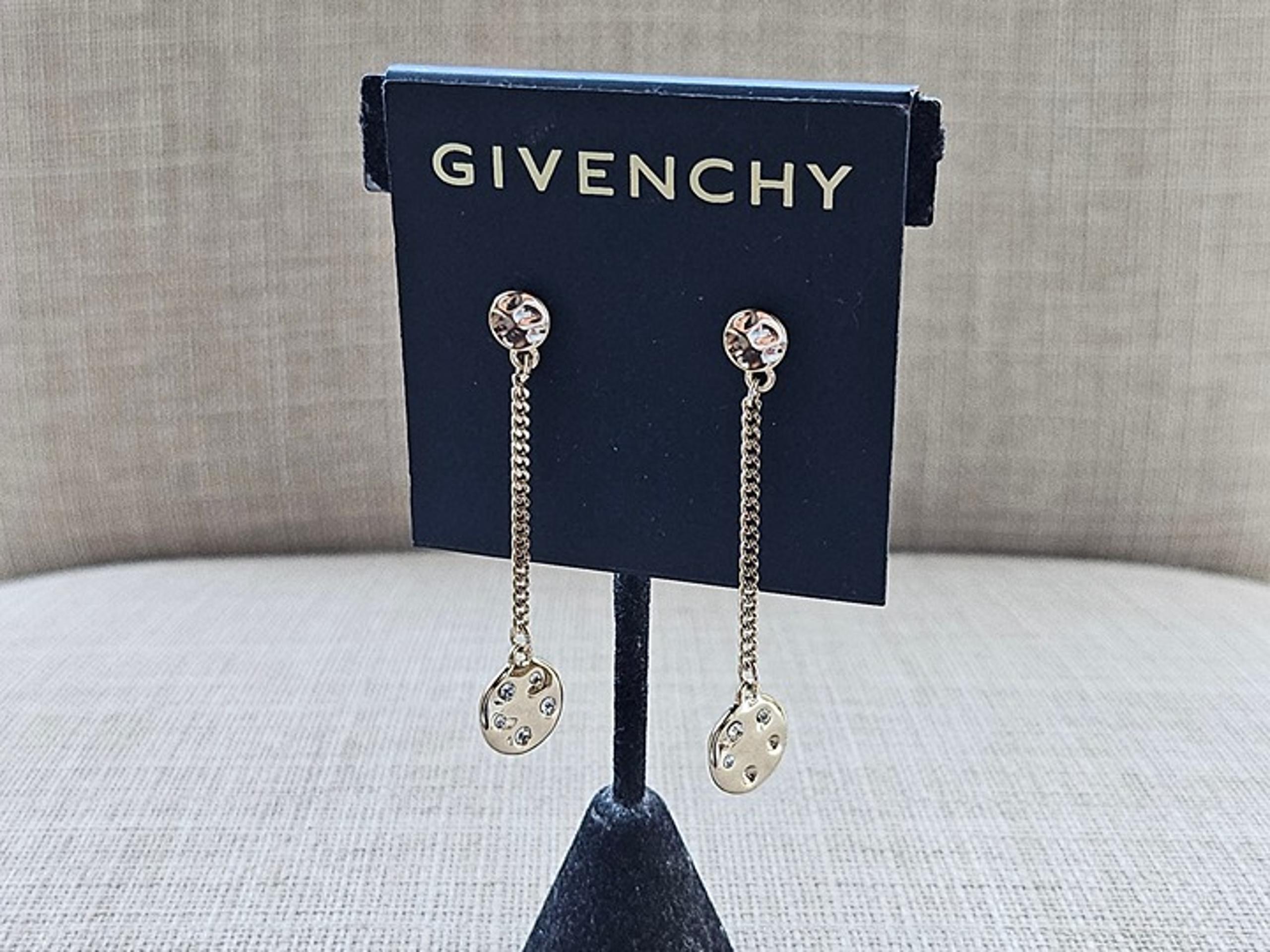 Givenchy Women Earrings Gold Tone Drop Down Jewelry New With Defect