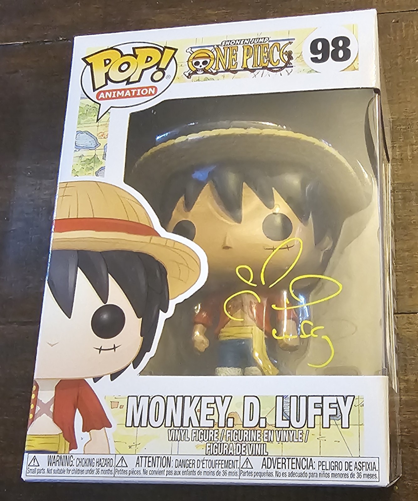 Colleen Clickenbeard signed Monkey D Luffy One Piece Funko Pop #98 with Luffy in