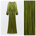 NWT. Zara Olive Green Wrinkled Effect Satin Effect Jumpsuit. Size M.