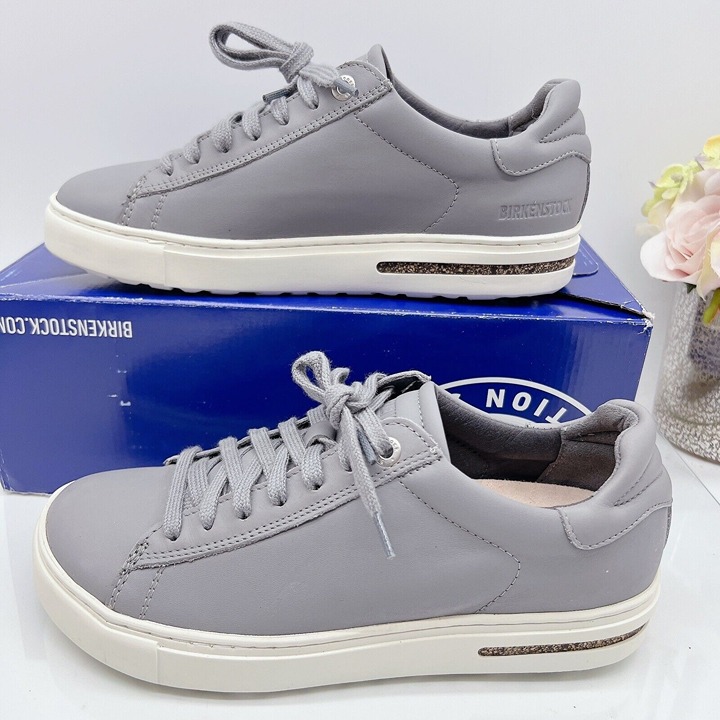 Birkenstock Bend Low Top Lace Up Sneaker Gray Leather EU 37 Womens US 6- 6.5