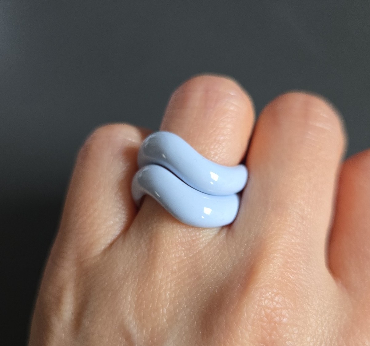 Mejuri Light Blue Enamel Dome Figure Rings