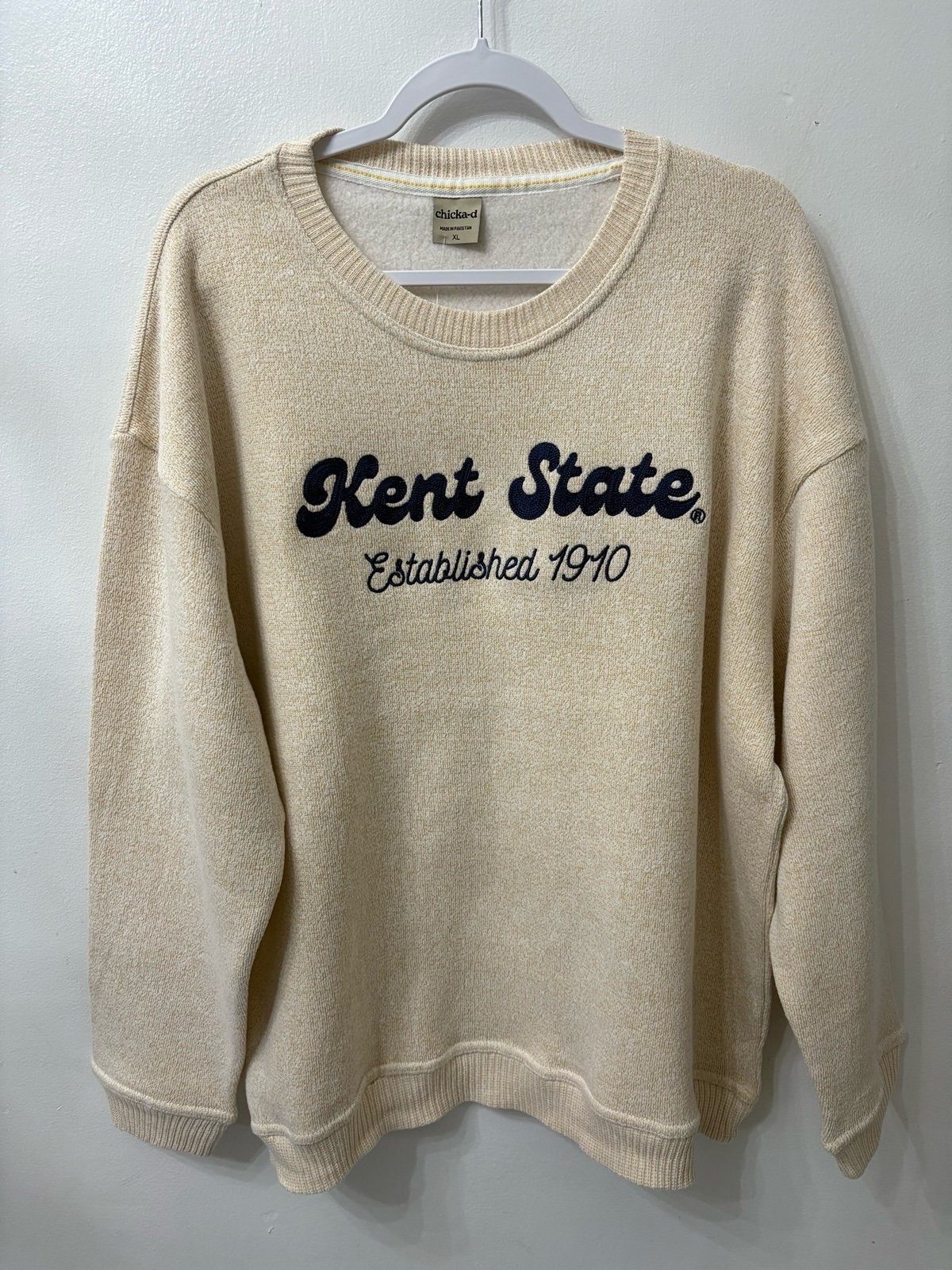 Kent State University Chicka-d Crew Sweatshirt Beige Women’s XL Pullover