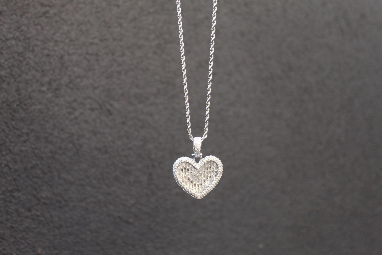 Diamond Shine Heart Bling Necklace – 18” Chain, Love Pendant
