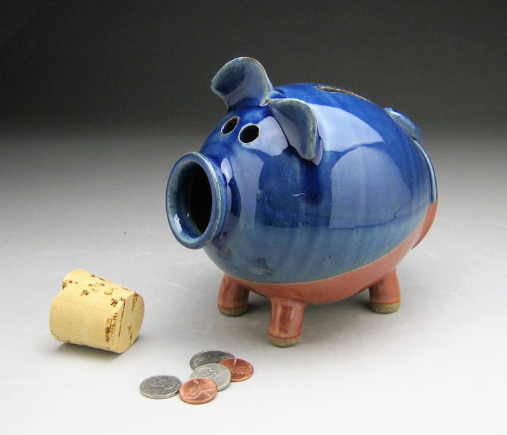 Piggy bank – Pottery piggy bank with large cork snout, Piggy bank, Coin bank, Pe