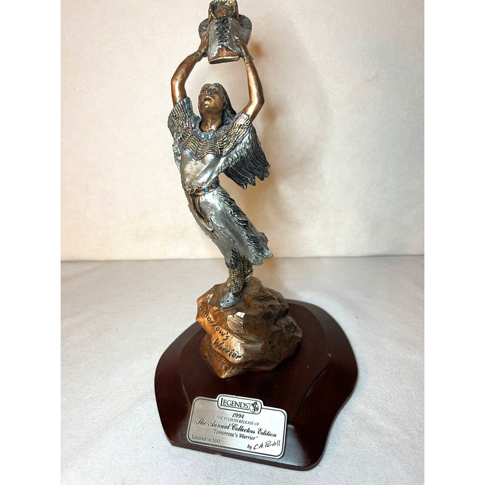 C.A. Pardell 1994 Legends TOMORROWS WARRIOR Ltd Ed Bronze Sculpture 26/500