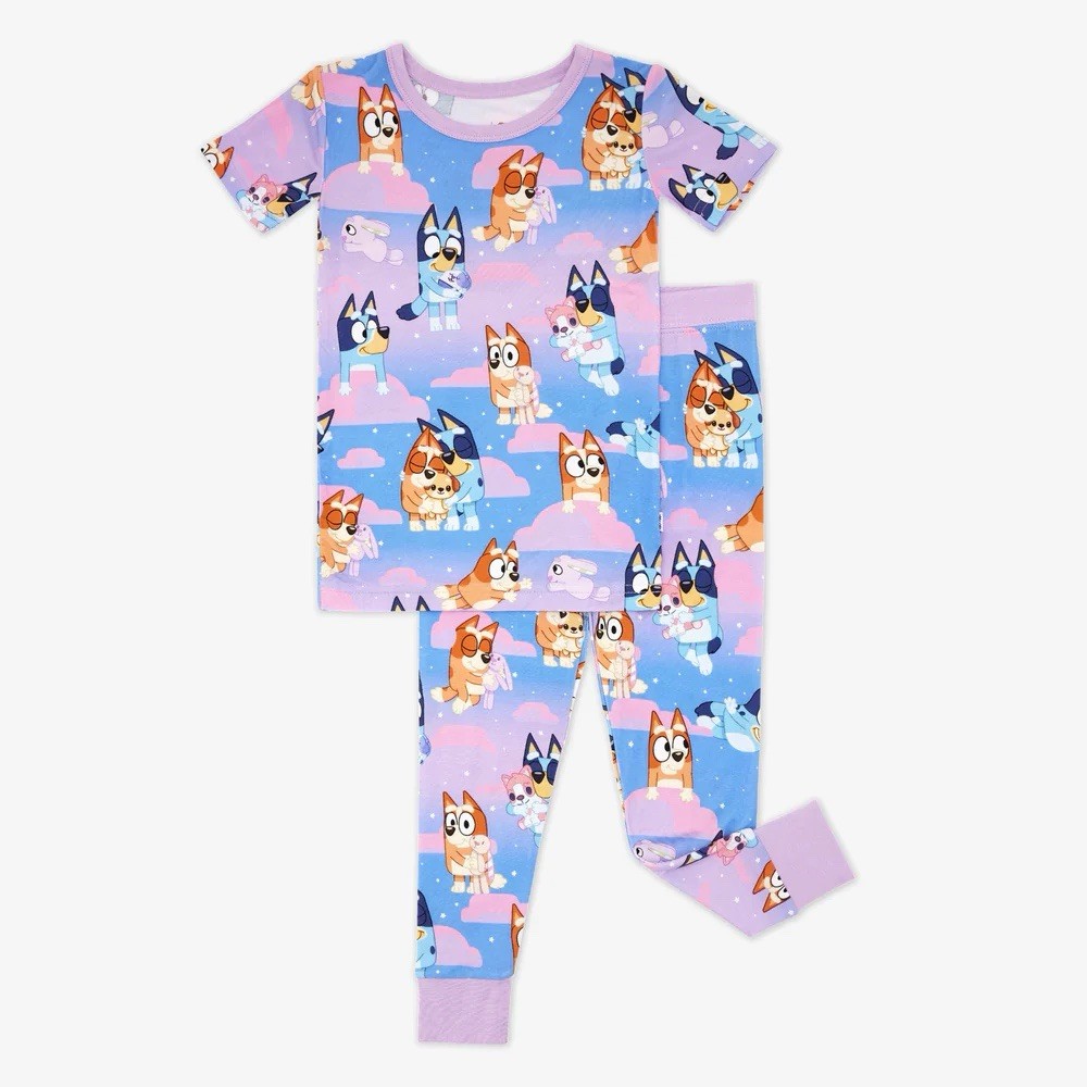 Little Sleepies Size 9/10 Bluey Purple Bingo Sleepytime Pajamas PJ Pant Set NWT