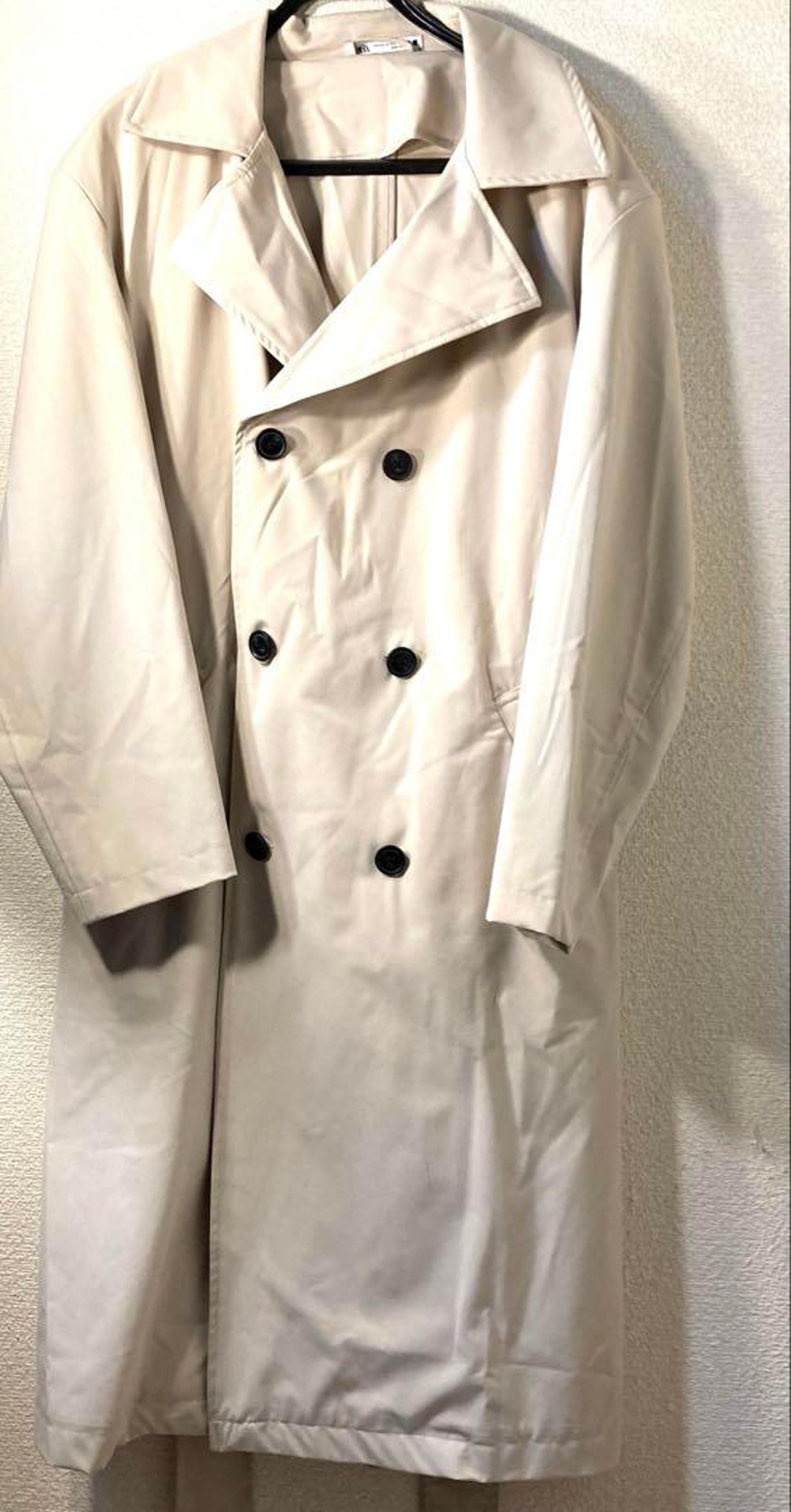 ZARA Men's Beige Double-Breasted Trench Coat (Spring/Autumn)