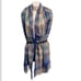 PREPPY PLAID Oversize Scarf Shawl Wrap with Fringe Knit Soft 24 x 68 inches