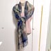 PREPPY PLAID Oversize Scarf Shawl Wrap with Fringe Knit Soft 24 x 68 inches
