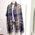 PREPPY PLAID Oversize Scarf Shawl Wrap with Fringe Knit Soft 24 x 68 inches