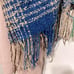 PREPPY PLAID Oversize Scarf Shawl Wrap with Fringe Knit Soft 24 x 68 inches
